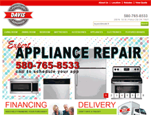 Tablet Screenshot of davisfurnitureandappliance.com